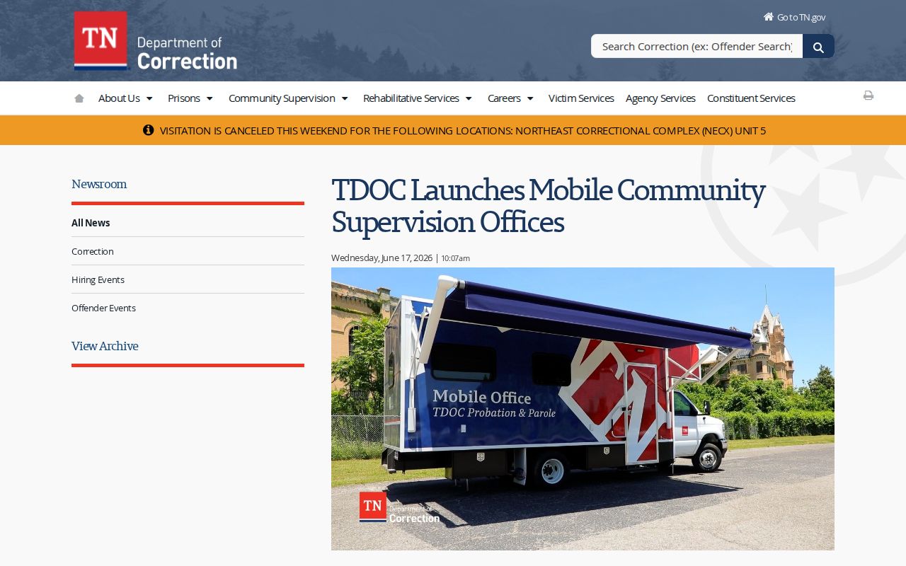 Cumberland County criminal records rural TDOC mobile office