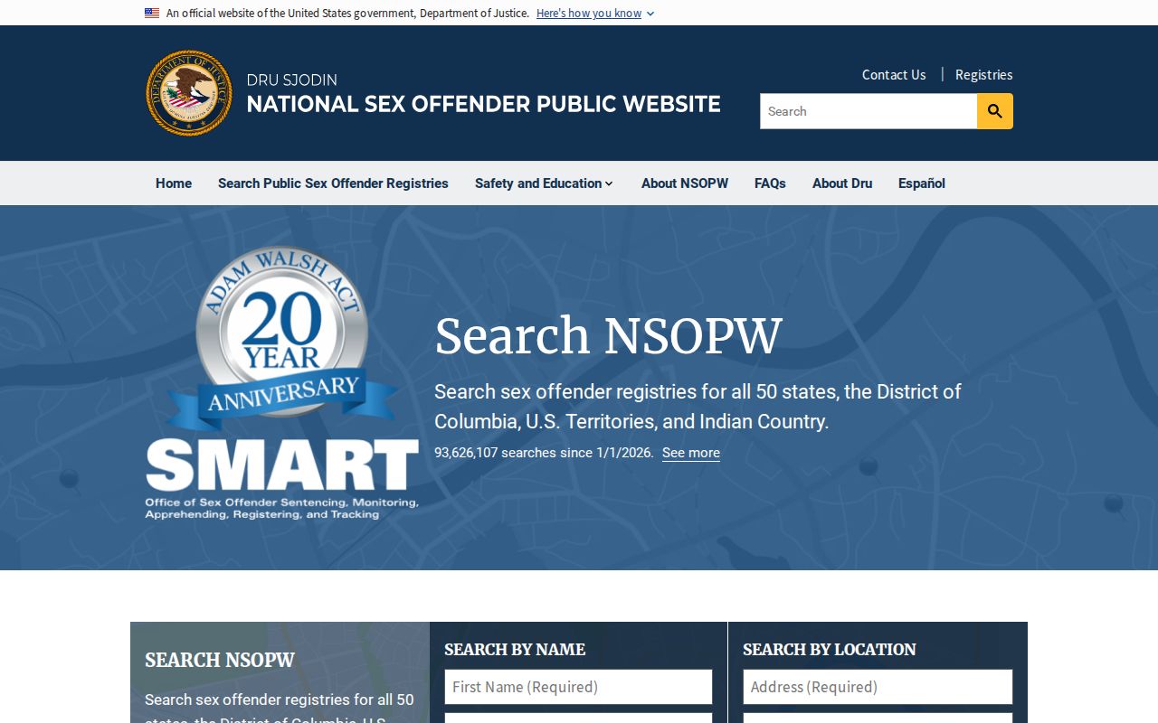 Cumberland County sex offender search through the national registry