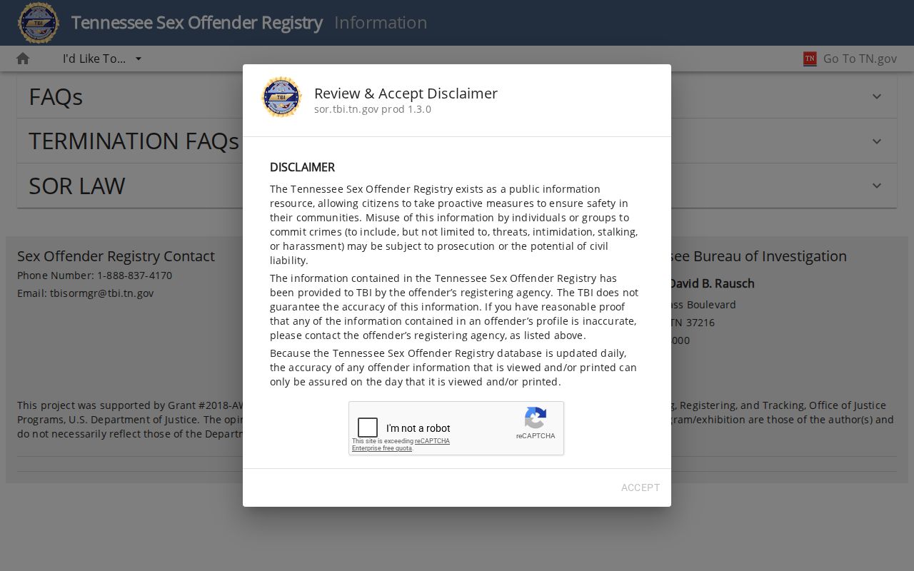 Cumberland County sex offender registry information and reporting rules